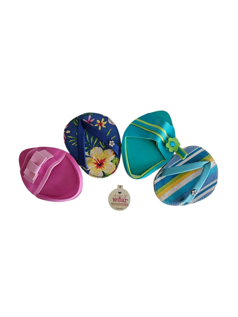 DRINKWEAR 4-Piece Flip Flop Coaster Set